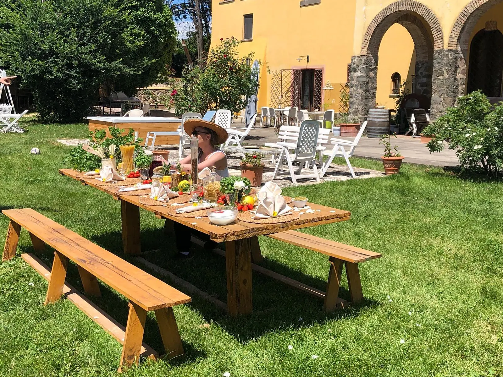 La cooking class in giardino