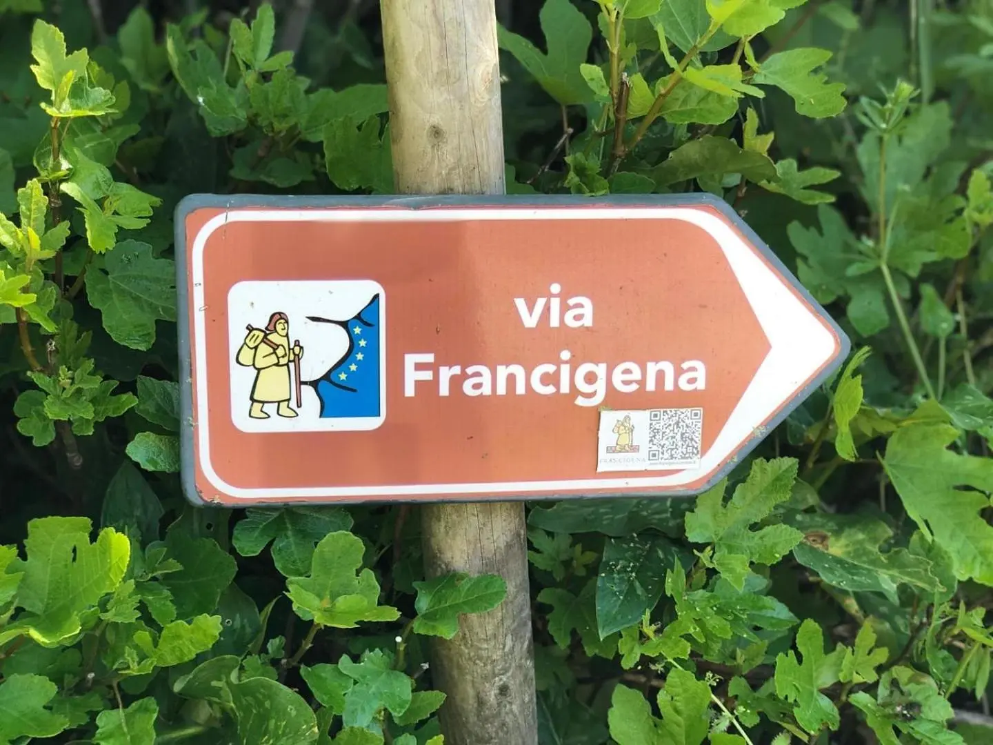 Il cartello della via Francigena